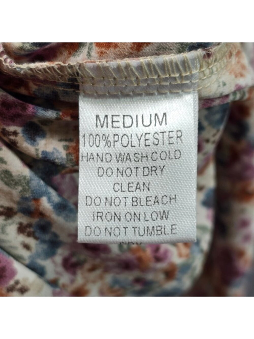 Davi & Dani Boho Medium Floral Long Sleeve Blouse Multicolor Lightweight Top - Picture 3 of 4
